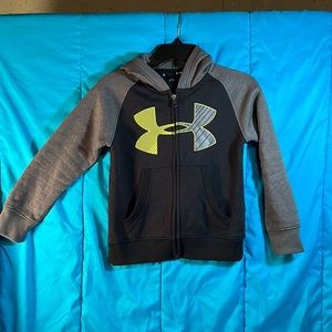 Boys Black & Grey Zip Up Sweatshirt